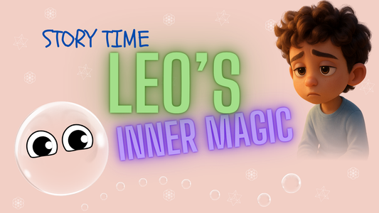 Leo exploring Bubble’s Happy Potion Lab—dopamine, oxytocin, serotonin, endorphins in a kid-friendly story