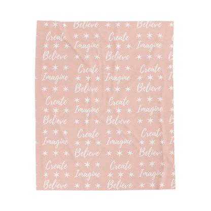 Imagine. Believe. Create Peach Blanket